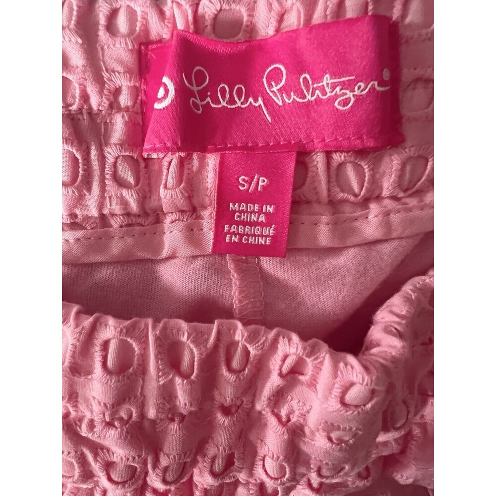 Lilly Pulitzer Target‎ pink eyelet Women’s shorts size small Elastic Waist Lined - Picture 3 of 3